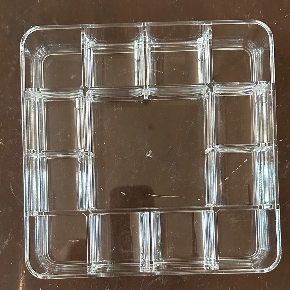 13-Compartment Clear Acrylic Organizer Tray Makeup/Office Storage